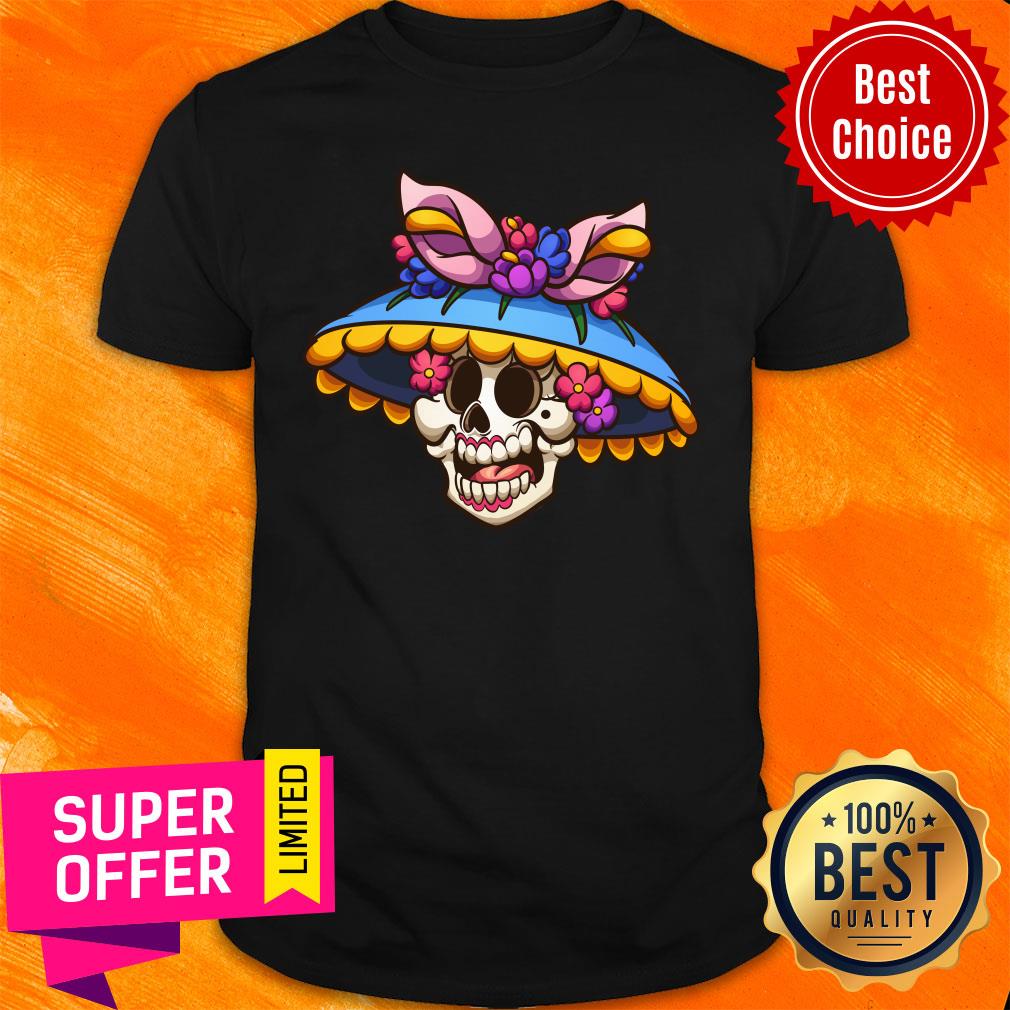 Official Sugar Skull Wear Big Hat Flower Shirt