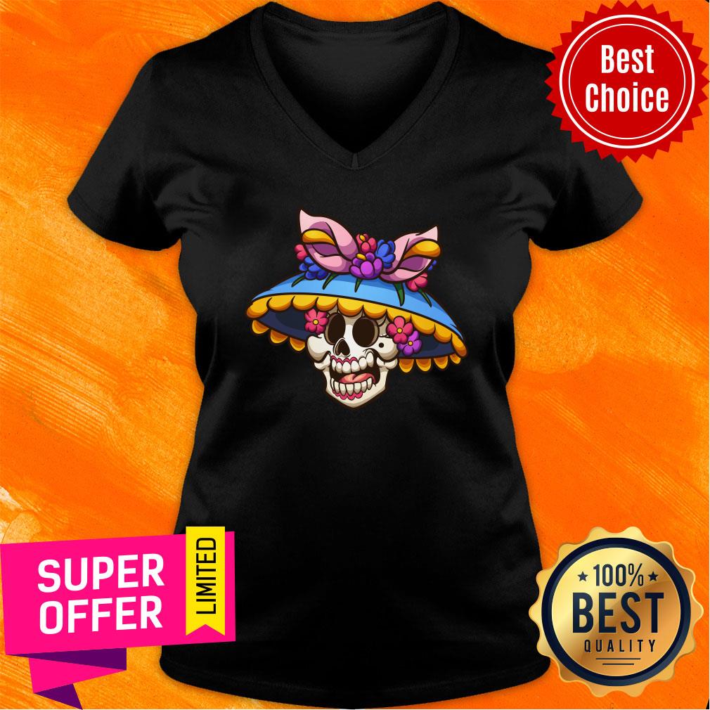 Official Sugar Skull Wear Big Hat Flower Shirt - Image 5