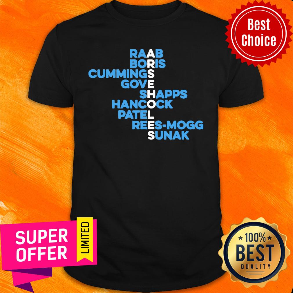 Raab Boris Cummings Gove Shapps Hancock Patel Rees-mogg Sunak Shirt