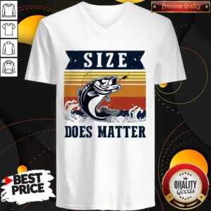 Alternative view of Perfect Fishing Size Does Matter Vintage Retro Shirt