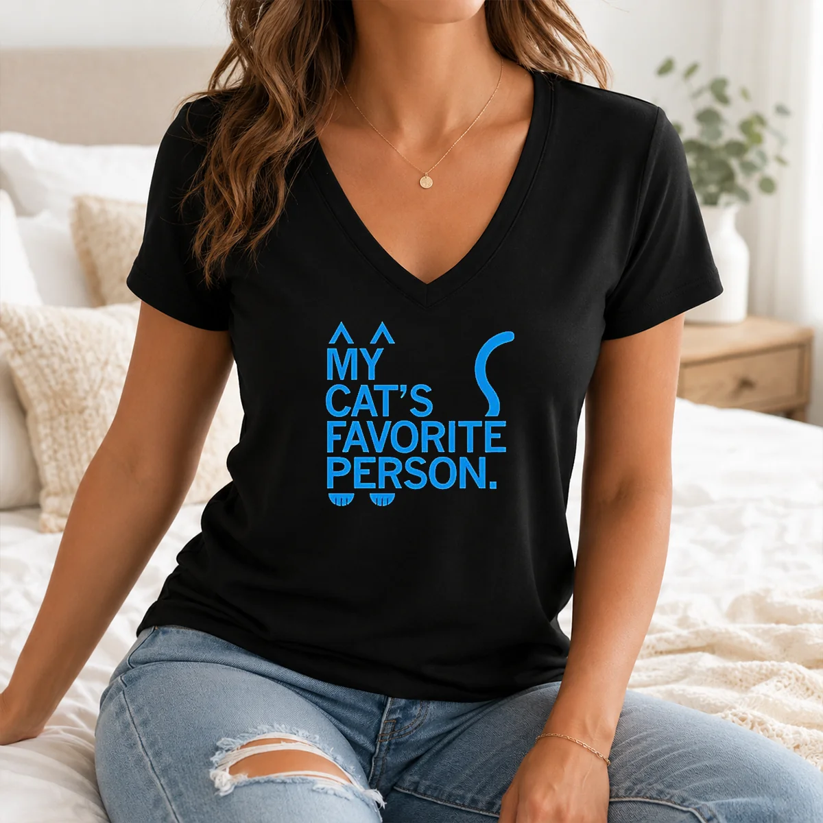 Nice Top My Cat's Favorite Person Shirt - Image 2