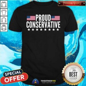 Top Justjenrx Proud Conservative US Flag T-Shirt