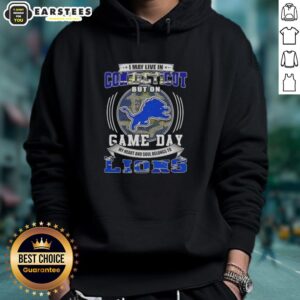 Alternative view of Top I May Live In Connecticut But On Game Day Detroit Lions Football T-Shirt