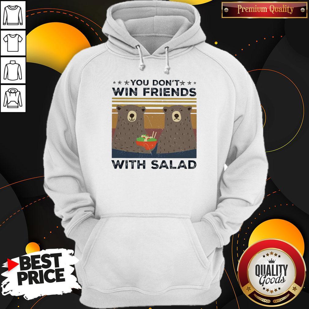 Bear You Don’t Win Friends With Salad Vintage Shirt - Image 3