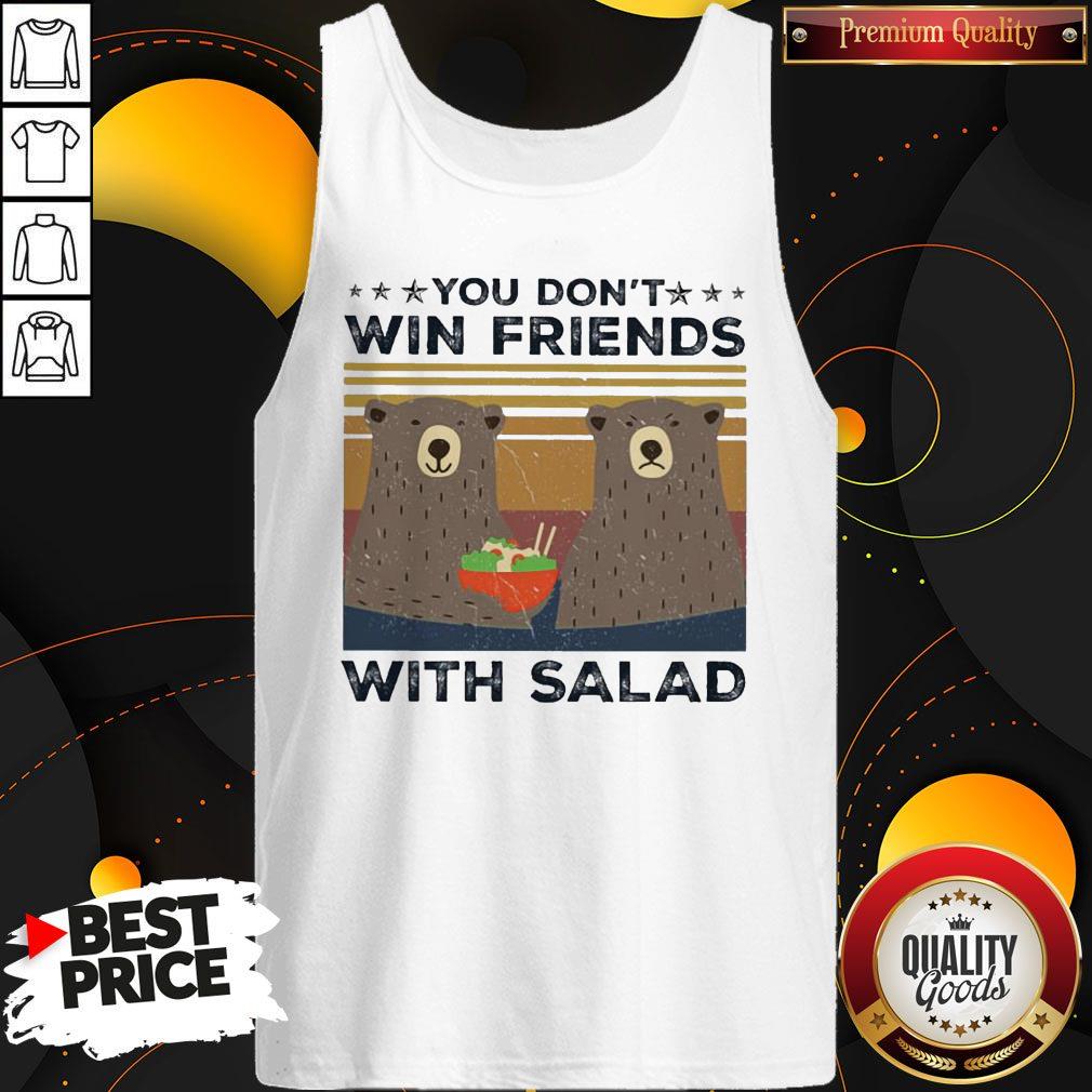 Bear You Don’t Win Friends With Salad Vintage Shirt - Image 4