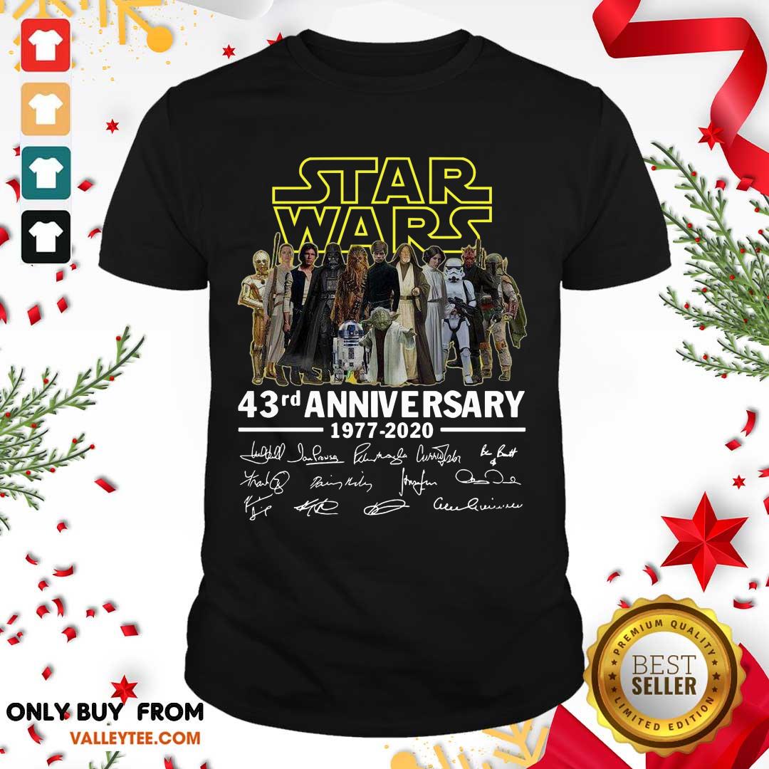 Delicate Star Wars 43rd Anniversary Thank You For The Memories Signatures Shirt