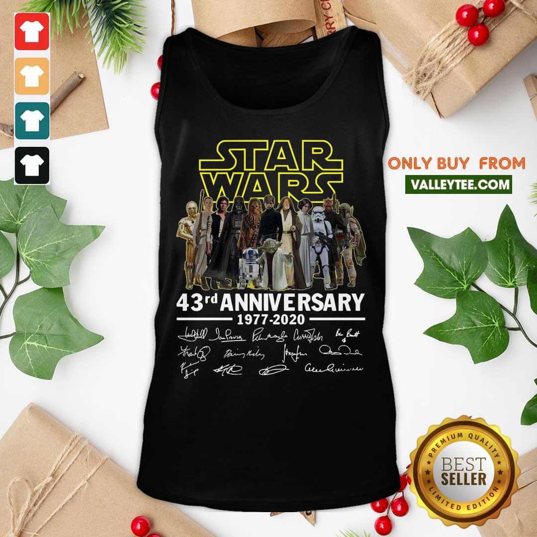 Delicate Star Wars 43rd Anniversary Thank You For The Memories Signatures Shirt - Image 3