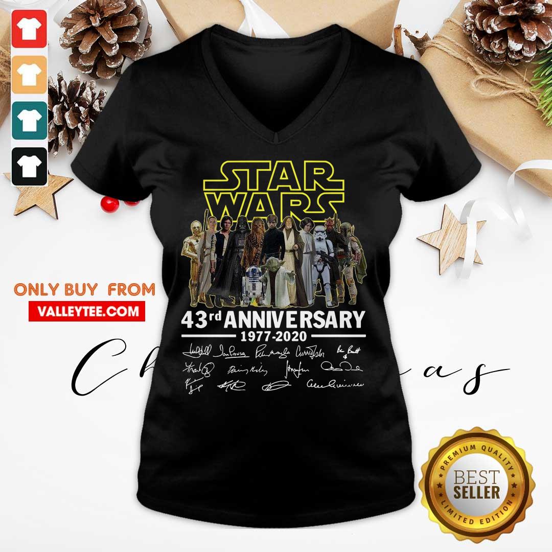 Delicate Star Wars 43rd Anniversary Thank You For The Memories Signatures Shirt - Image 5