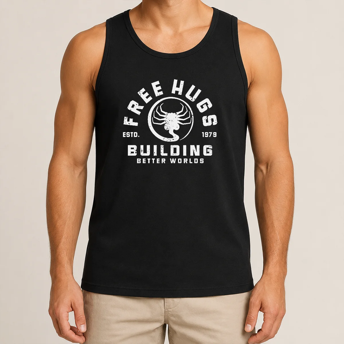 Hot Free Hugs Alien Facehugger Building Better Worlds 1979 Shirt - Image 3