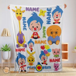 Official Perfect Plim Plim & Friends Collage Cute Blanket Fleece Customized Blanket