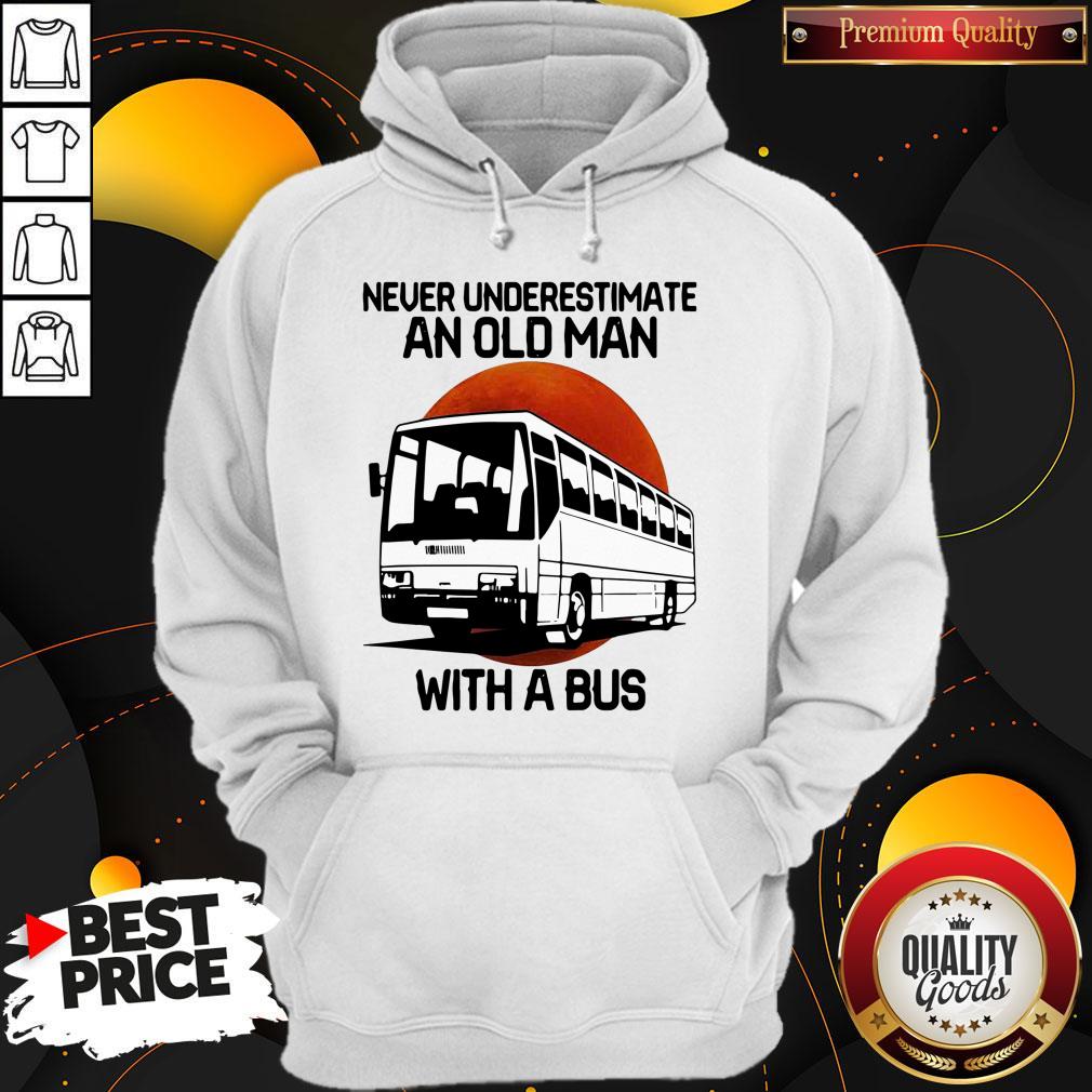 Nice Never Underestimate An Old Man With A Bus Blood Moon Shirt - Image 2
