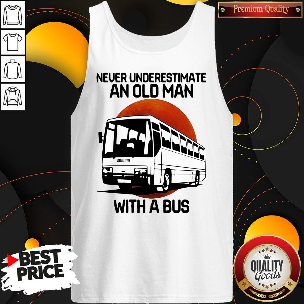 Nice Never Underestimate An Old Man With A Bus Blood Moon Shirt - Image 4
