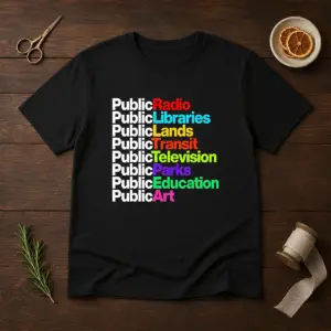 Funny Public Radio Libraries Lands Transit Television Parks Education Art Shirt