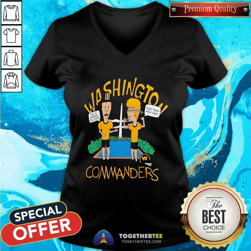 Official Washington Commanders NFL X Beavis And Butt-Head T-Shirt - Image 2