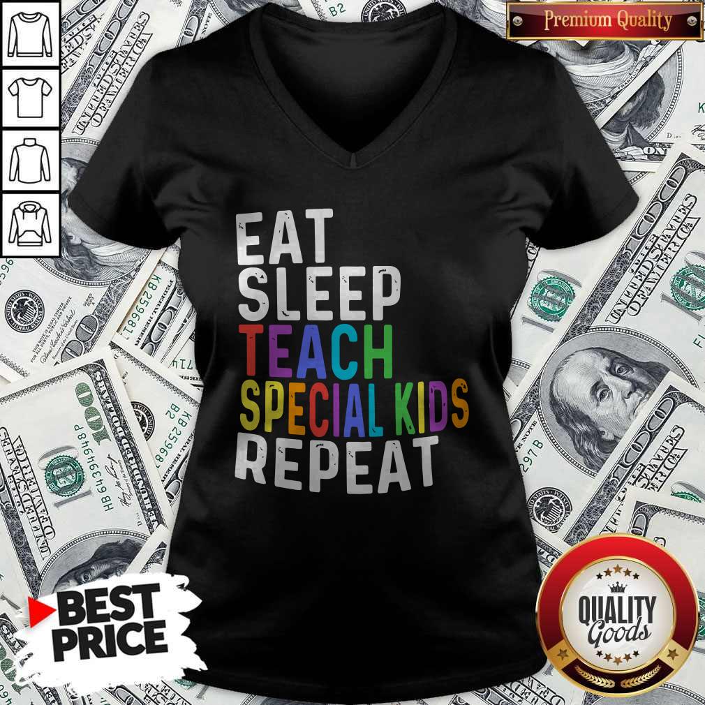 Eat Sleep Teach Special Kids Repeat Shirt - Image 3