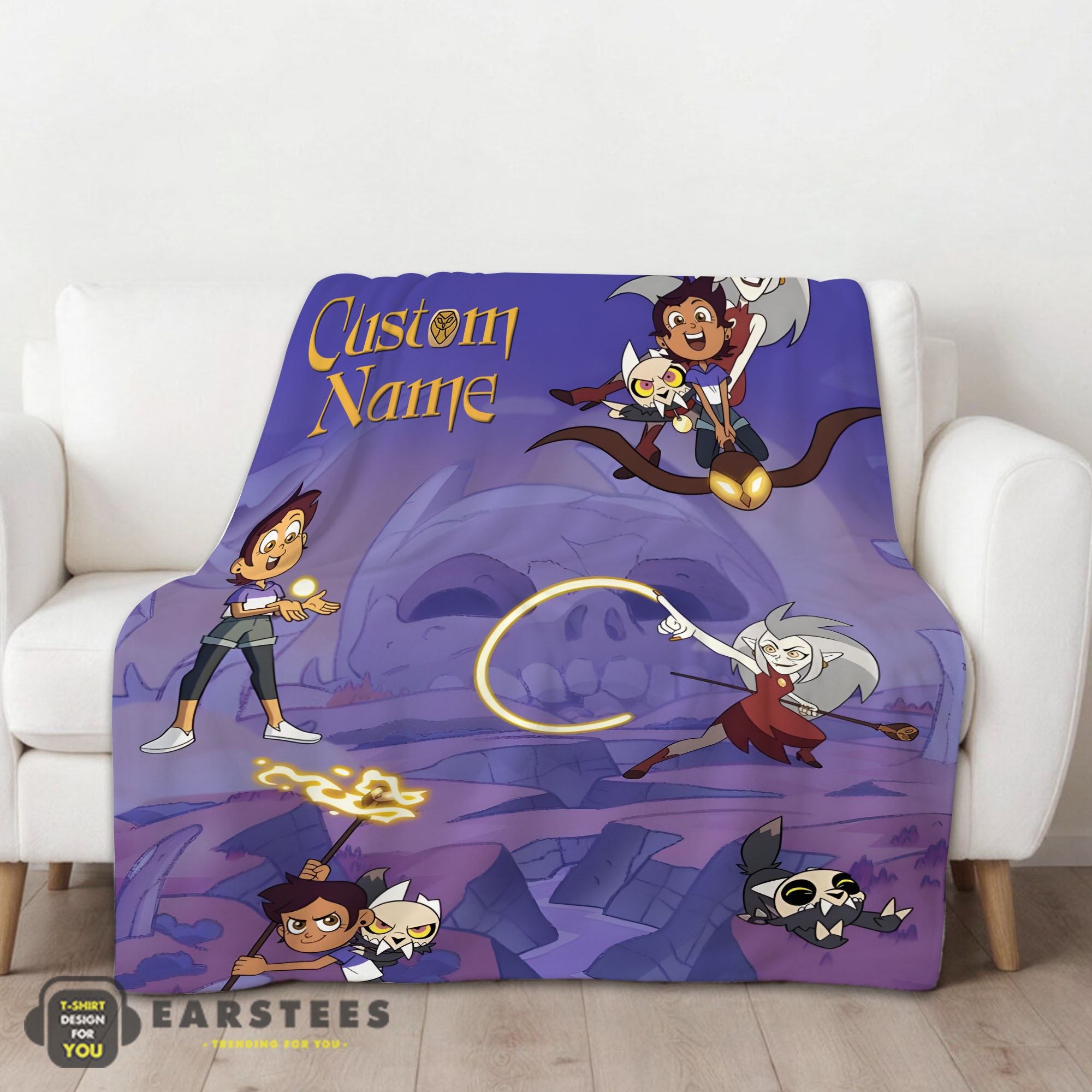Good Luz Noceda With King And Eda Clawthorne The Owl House Blanket Fleece Customized Blanket - Image 2