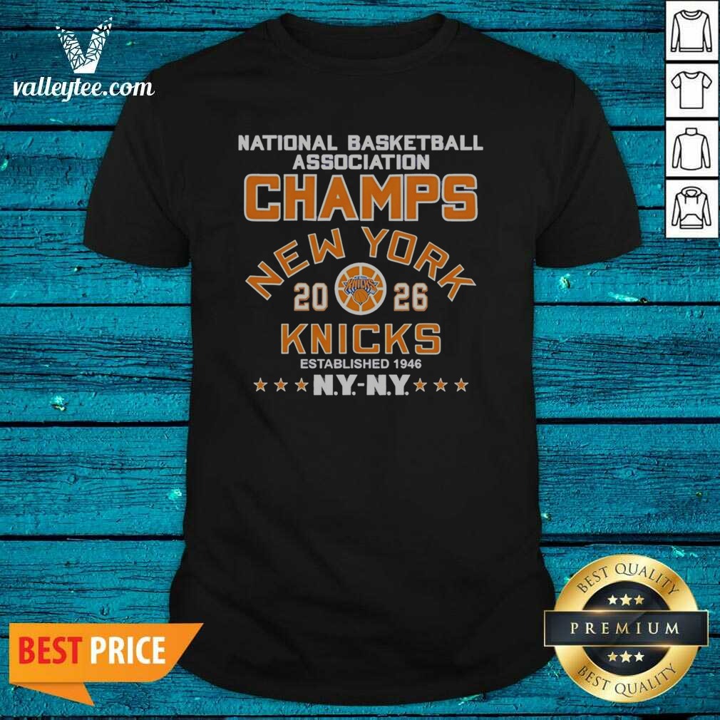 Hot New York Knicks National Basketball Association Champs Starred Established 1946 Arched Badge Shirt