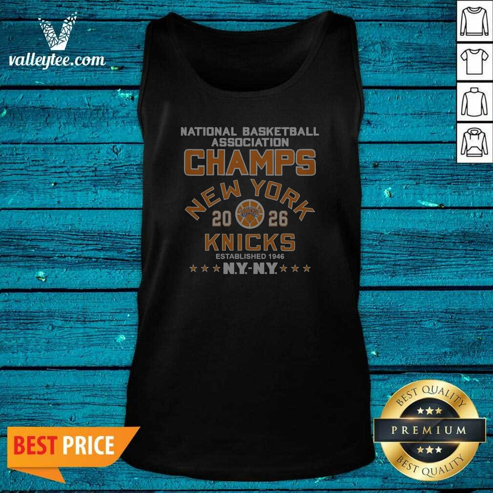 Hot New York Knicks National Basketball Association Champs Starred Established 1946 Arched Badge Shirt - Image 4