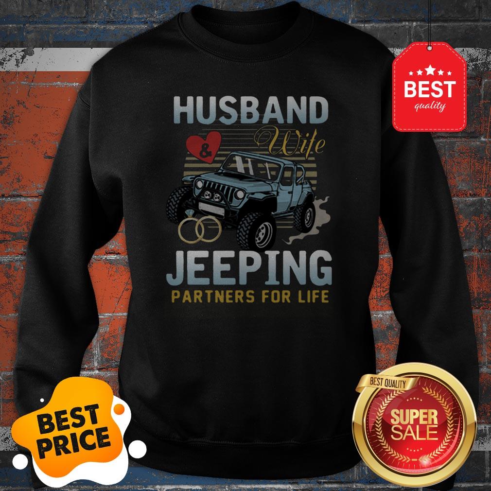Nice Husband Wife Jeeping Partners For Life Shirt - Image 4