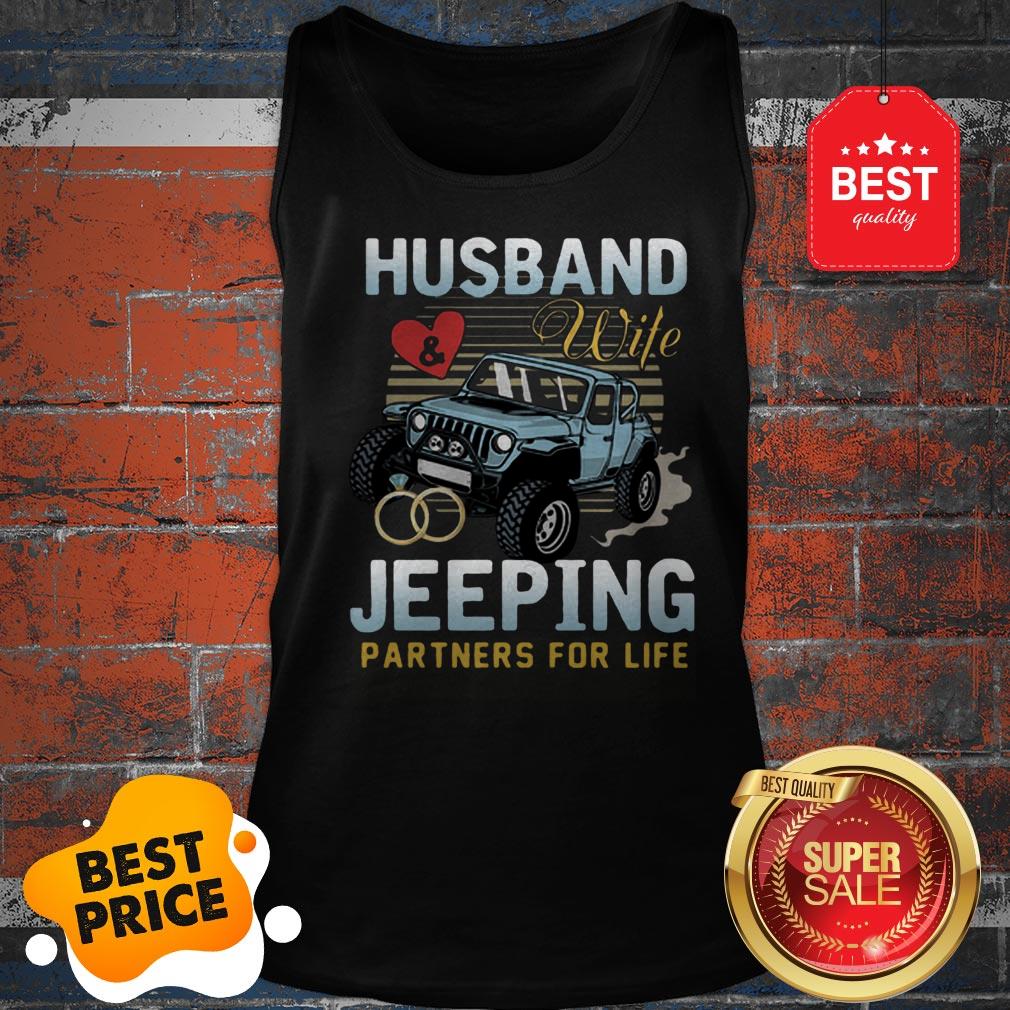 Nice Husband Wife Jeeping Partners For Life Shirt - Image 3