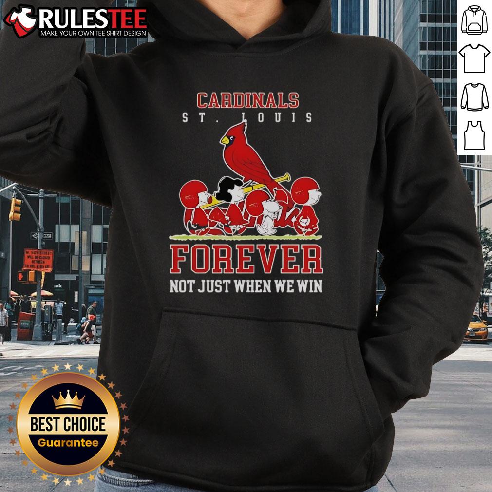 Awesome Peanuts Charlie Brown Snoopy St Louis Cardinals Baseball Forever Not Just When We Win T-Shirt - Image 2