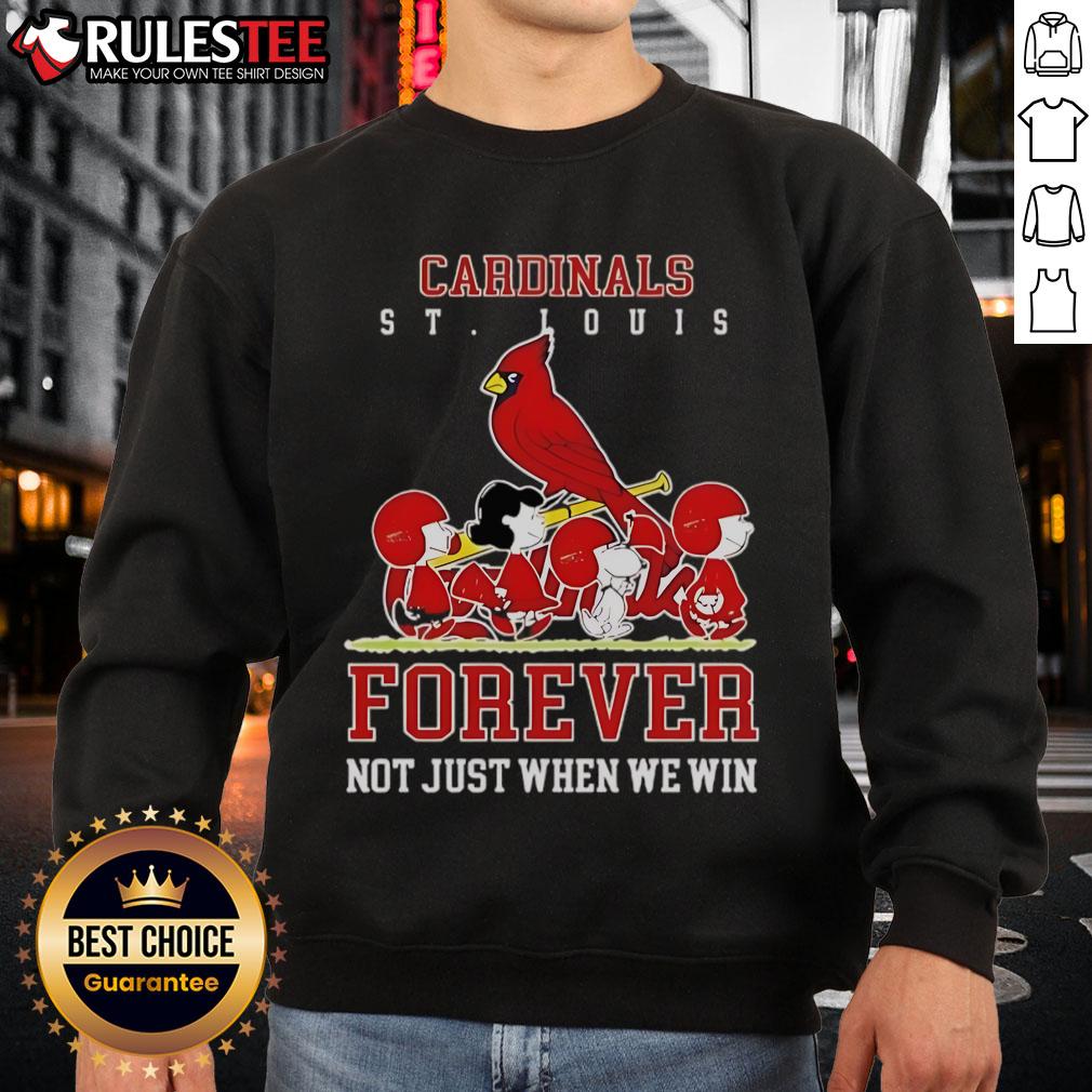 Awesome Peanuts Charlie Brown Snoopy St Louis Cardinals Baseball Forever Not Just When We Win T-Shirt - Image 5