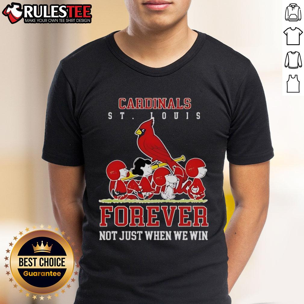Awesome Peanuts Charlie Brown Snoopy St Louis Cardinals Baseball Forever Not Just When We Win T-Shirt