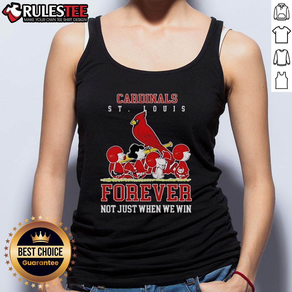 Awesome Peanuts Charlie Brown Snoopy St Louis Cardinals Baseball Forever Not Just When We Win T-Shirt - Image 4