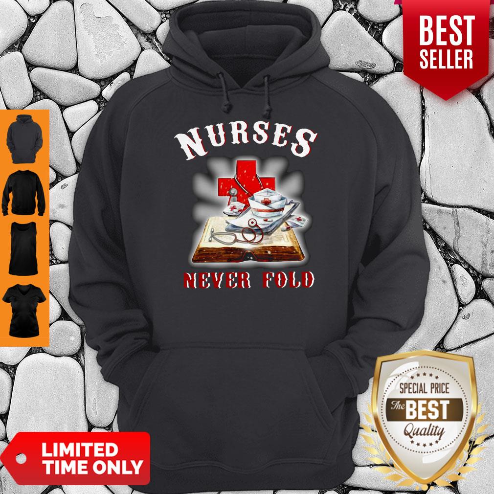 Good Cross Book Nurses Never Fold Proud Nurse Shirt - Image 4
