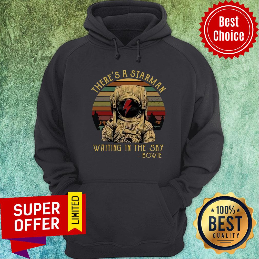 Funny There's A Starman Waiting In The Sky Bowie Vintage Retro Shirt - Image 4