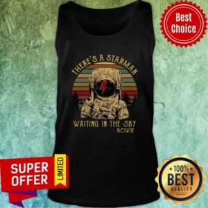 Alternative view of Funny There's A Starman Waiting In The Sky Bowie Vintage Retro Shirt