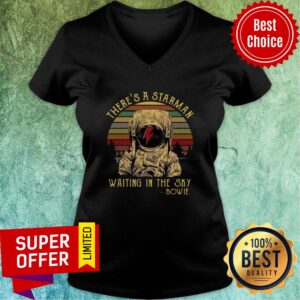 Funny There's A Starman Waiting In The Sky Bowie Vintage Retro Shirt