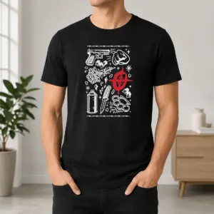 Pretty Street Life Tattoo Symbols Flash Art Shirt