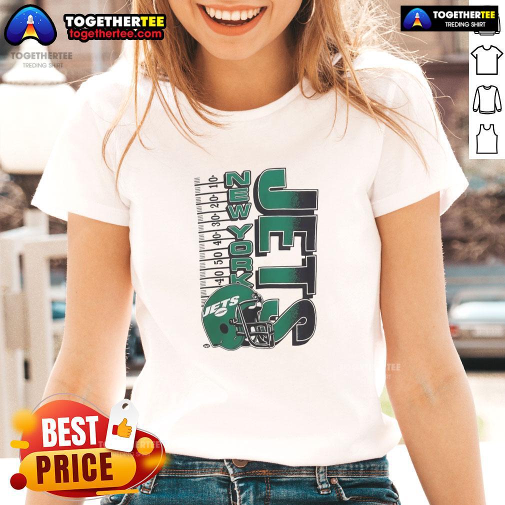 Original New York Jets NFL 2025 Yardage Helmet Vintage T-Shirt - Image 3