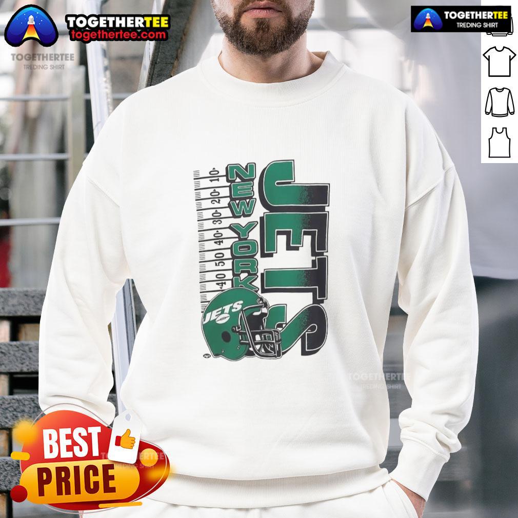 Original New York Jets NFL 2025 Yardage Helmet Vintage T-Shirt - Image 5