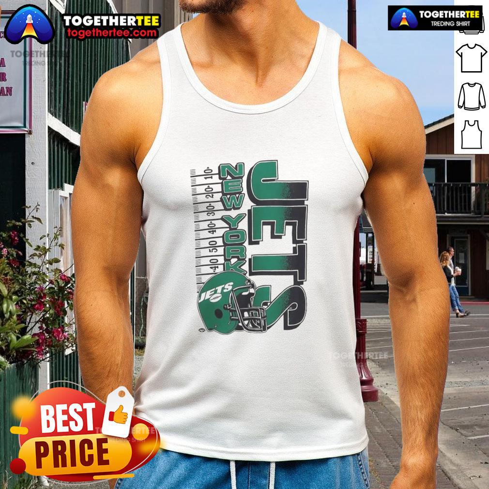 Original New York Jets NFL 2025 Yardage Helmet Vintage T-Shirt - Image 4