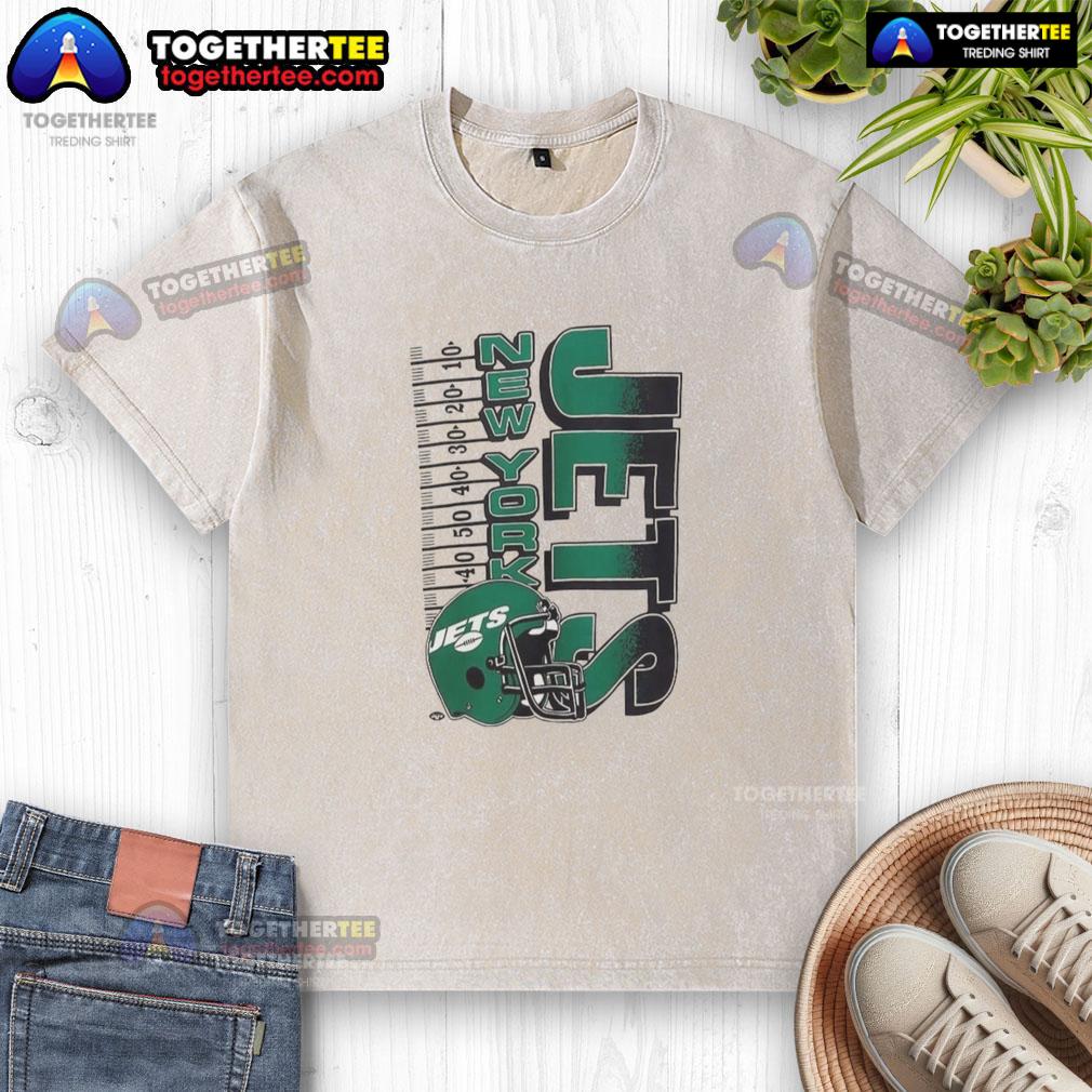 Original New York Jets NFL 2025 Yardage Helmet Vintage T-Shirt - Image 6