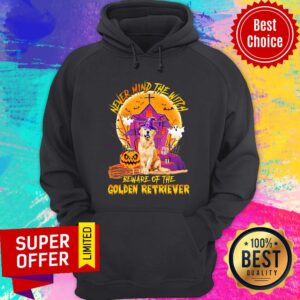 Alternative view of Never Mind The Witch Beware Of The Golden Retriever Halloween Shirt
