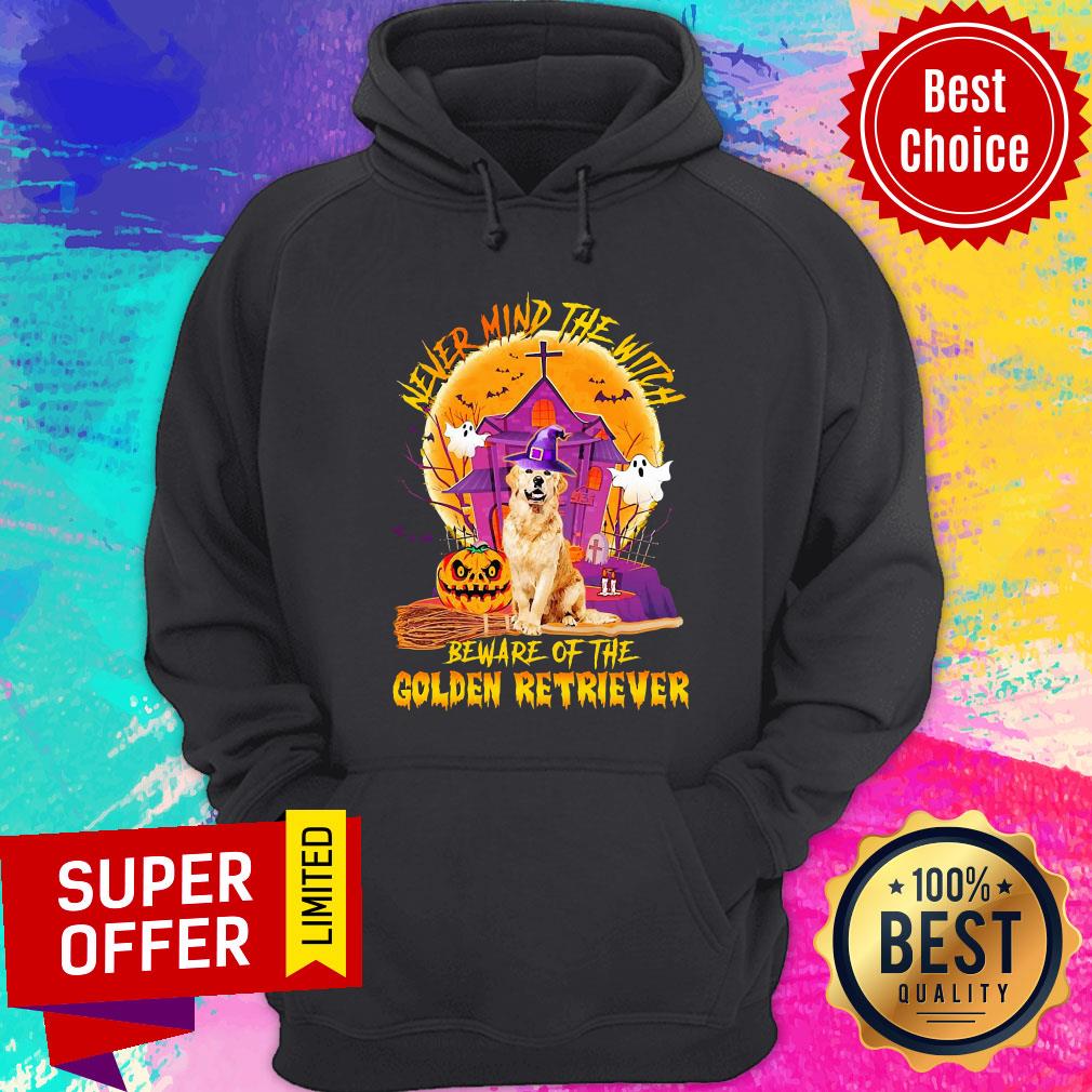 Never Mind The Witch Beware Of The Golden Retriever Halloween Shirt - Image 2