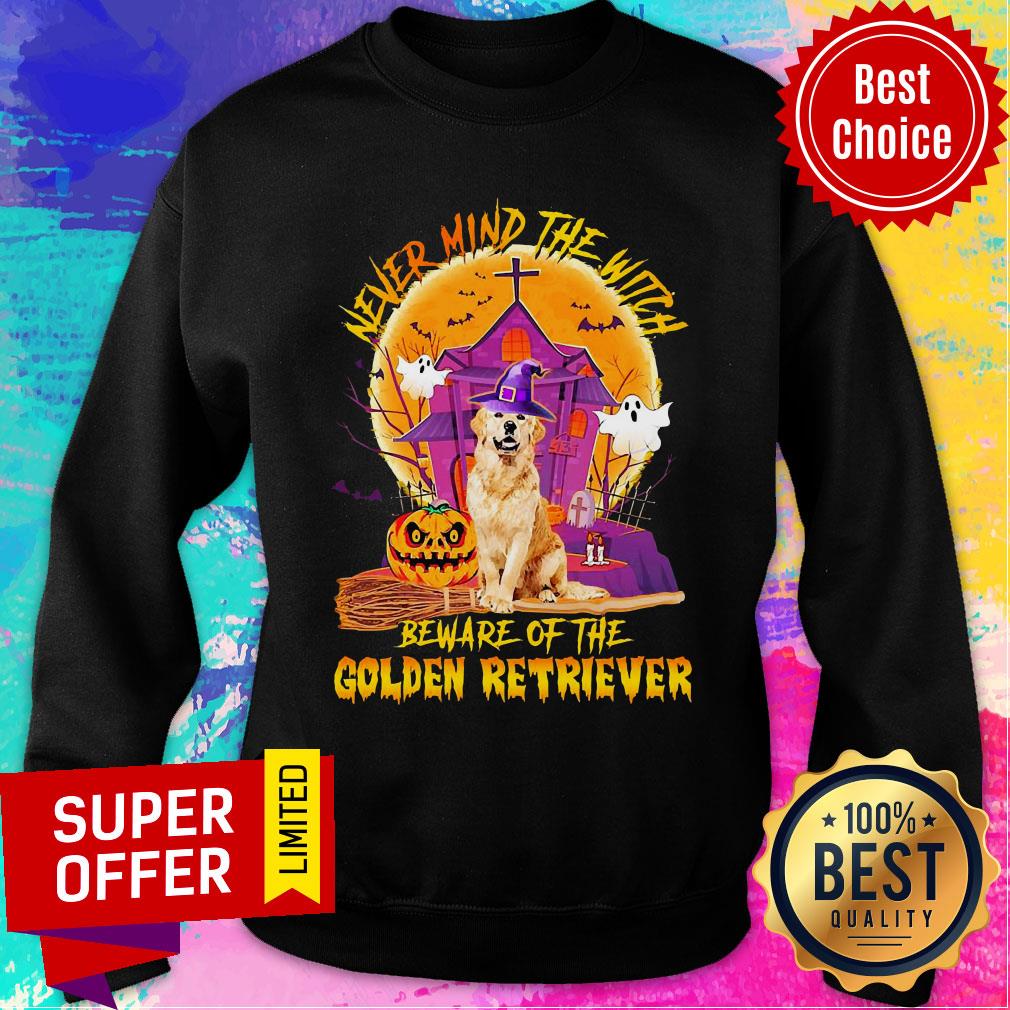 Never Mind The Witch Beware Of The Golden Retriever Halloween Shirt - Image 5