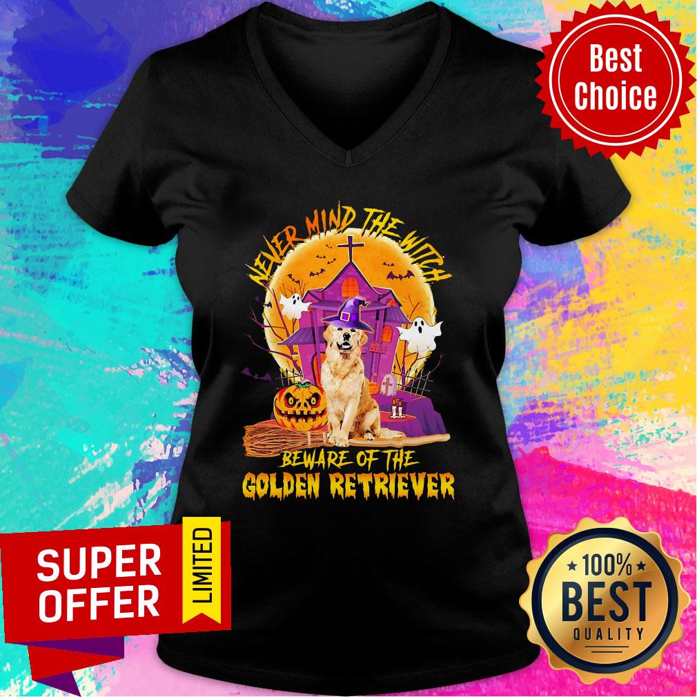 Never Mind The Witch Beware Of The Golden Retriever Halloween Shirt - Image 3
