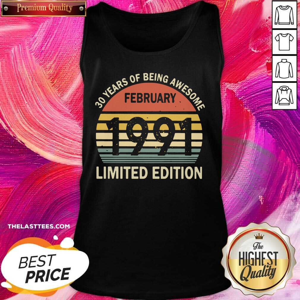 Official 30 Years Of Being Awesome February 1991 Limited Edition Vintage Shirt - Image 2