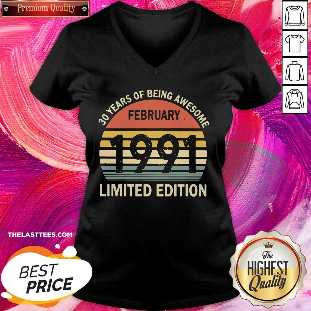 Official 30 Years Of Being Awesome February 1991 Limited Edition Vintage Shirt - Image 5