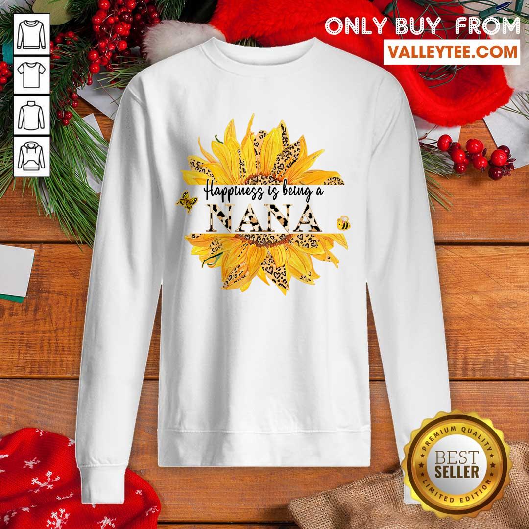 Sunflower Leopard Happiness Is Being A Nana Shirt - Image 5