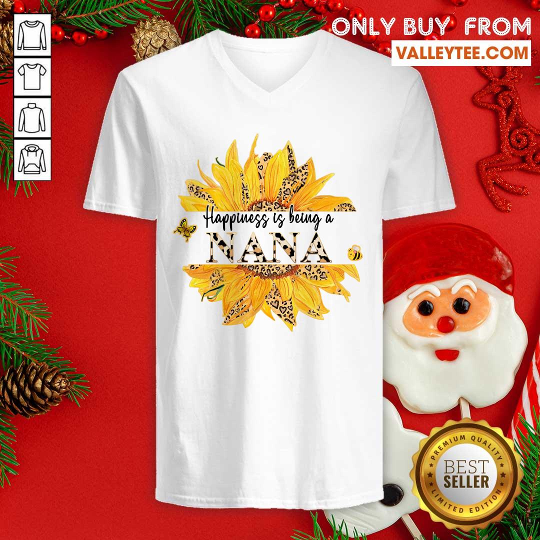 Sunflower Leopard Happiness Is Being A Nana Shirt - Image 3