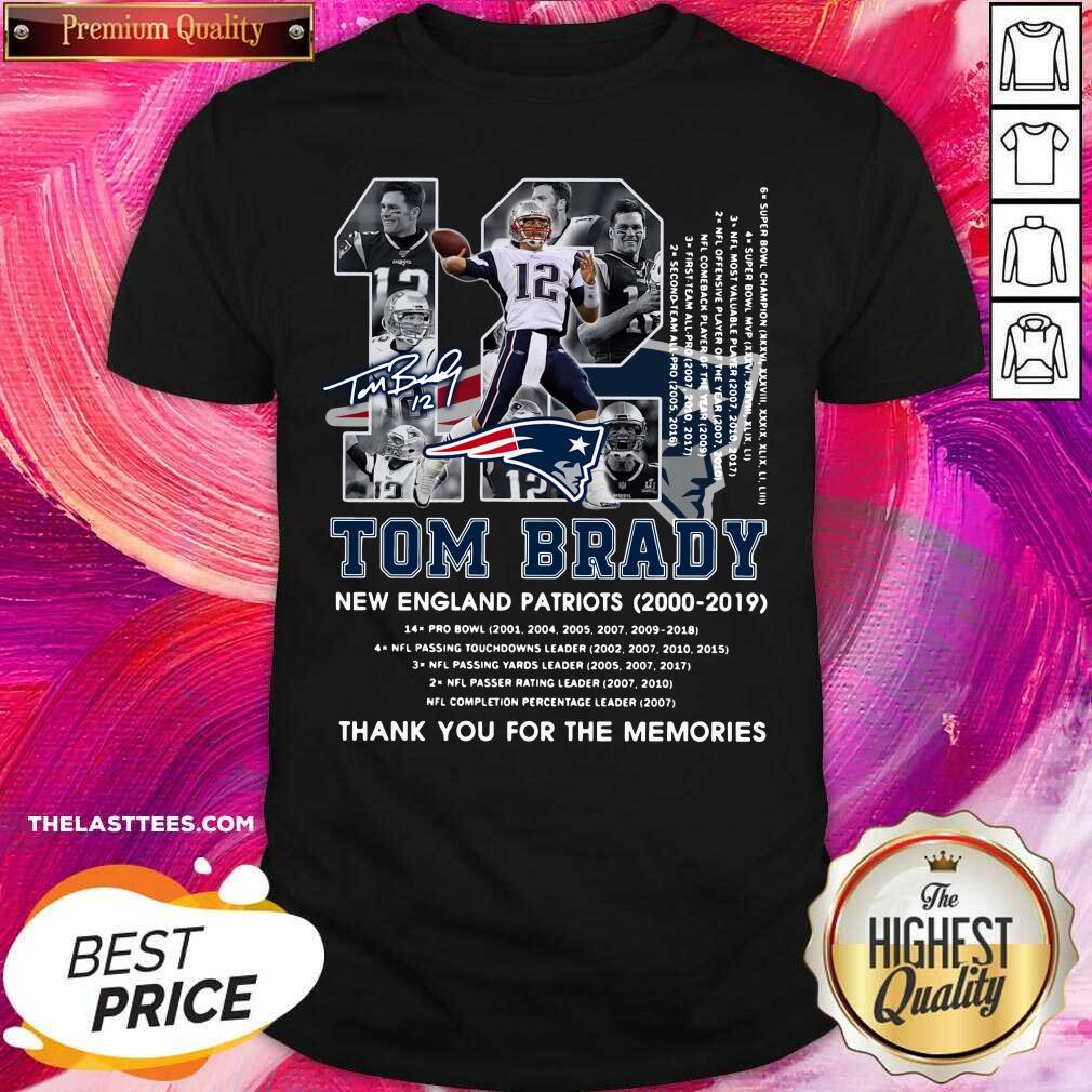 Top 12 Tom Brady New England Patriots 2000 2019 Thank You For The Memories Shirt