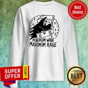 Alternative view of Funny Minimum Wage Maximum Rage Ringer Shirt