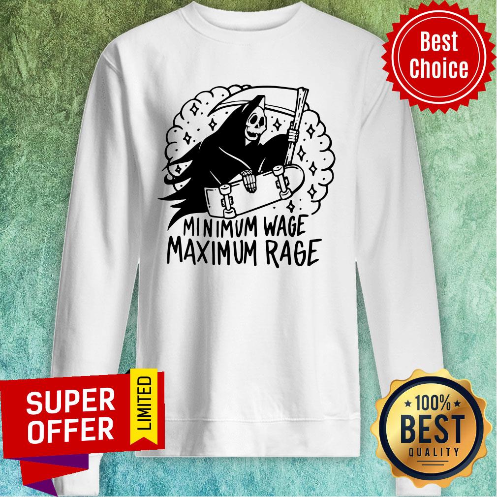 Funny Minimum Wage Maximum Rage Ringer Shirt - Image 2