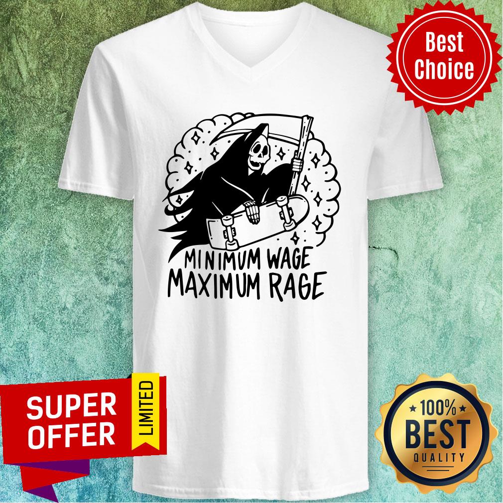 Funny Minimum Wage Maximum Rage Ringer Shirt - Image 4