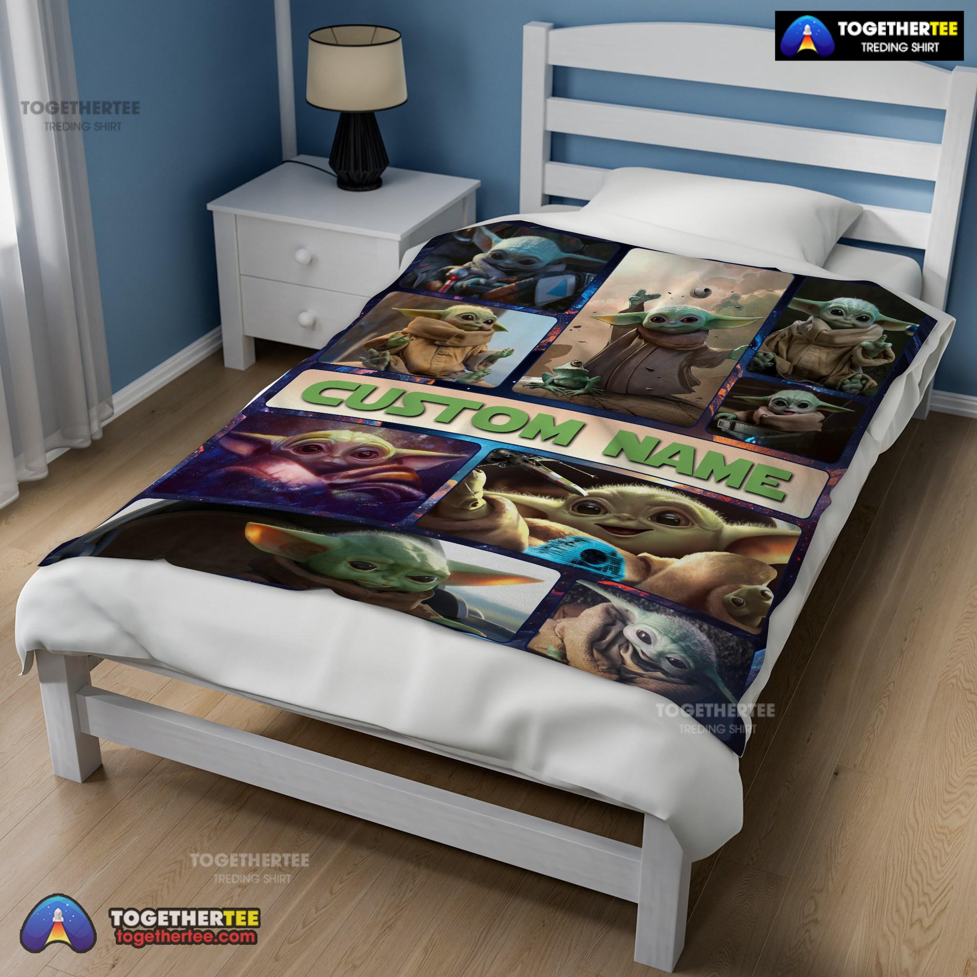 Official Star Wars Baby Yoda Collage Blanket Fleece Customized Blanket - Image 2